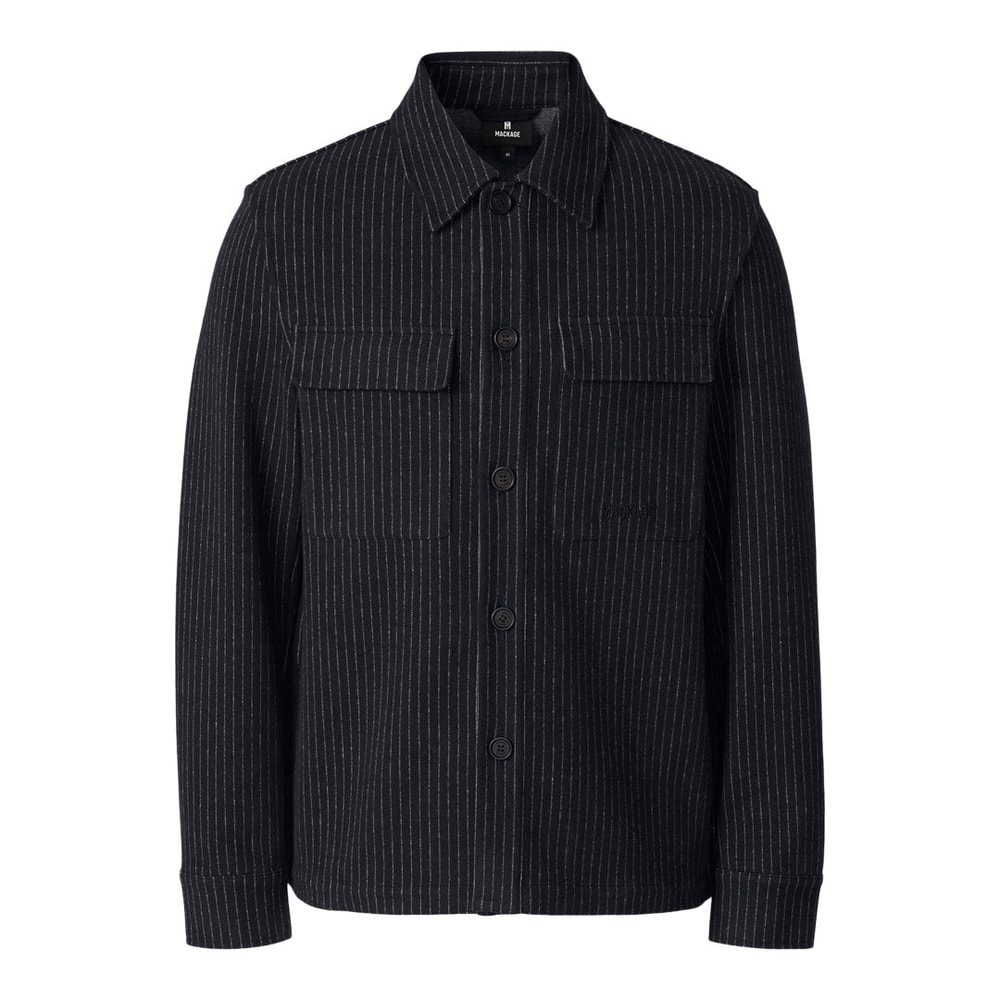 Mackage PORTER-K Brushed Knit Shirt Jacket Navy-Cream
