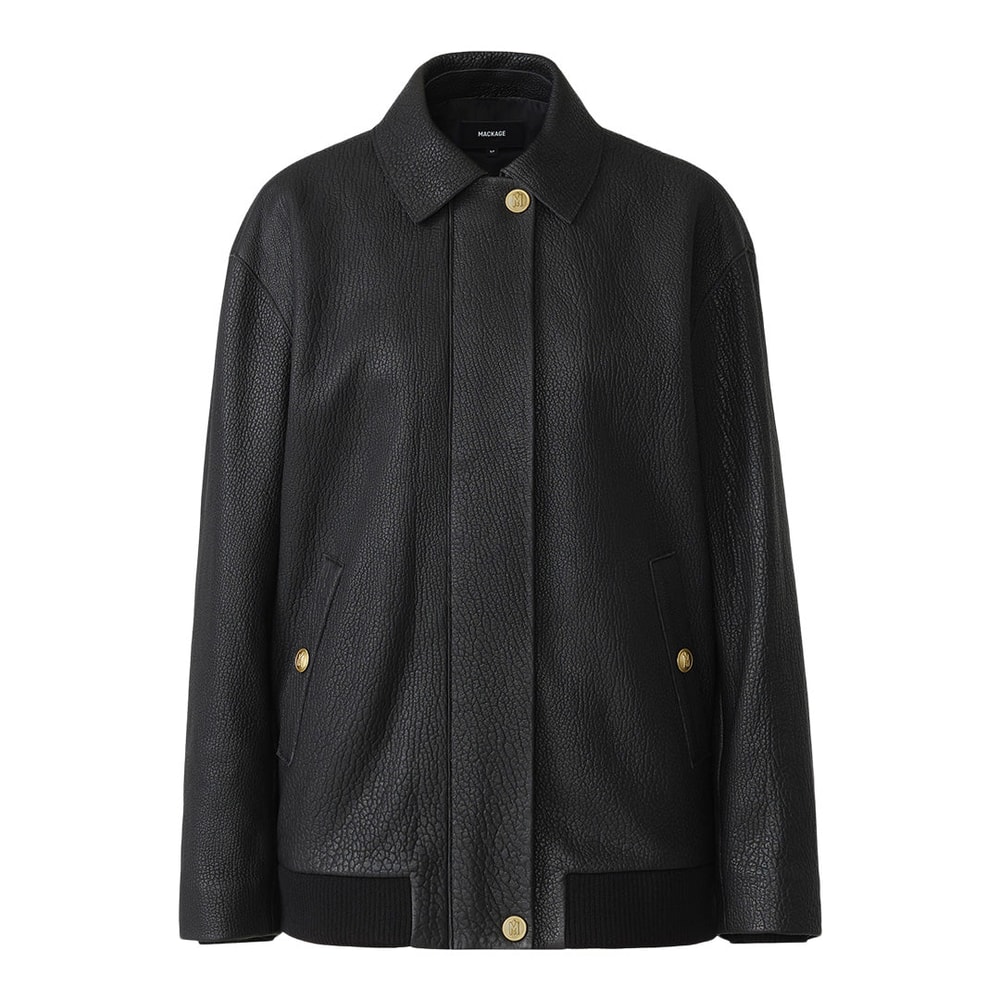 Mackage ROSEMARY-PB Pebble leather jacket Black