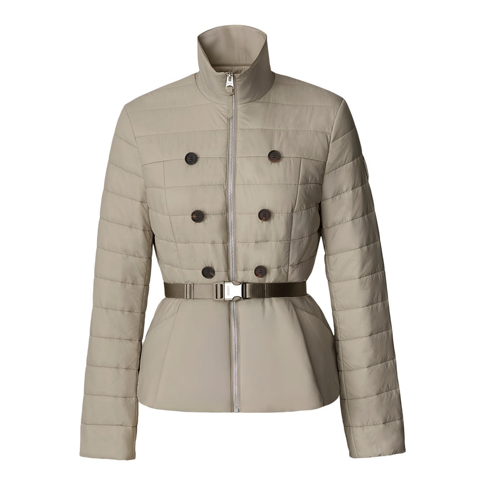 Mackage SERAFINA Quilted Belted Jacket Taupe