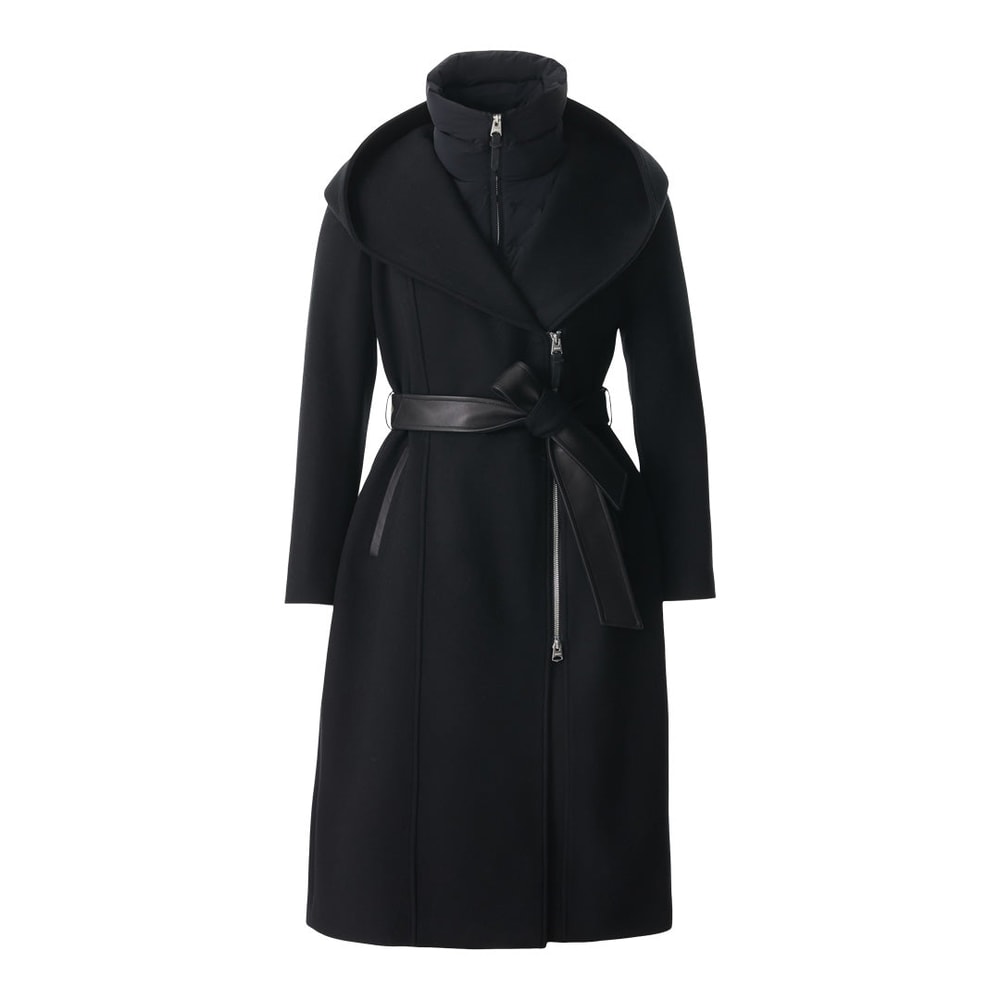 Mackage SHIA-LG 2-in-1 Double-Face Wool Coat With Removable Bib Black