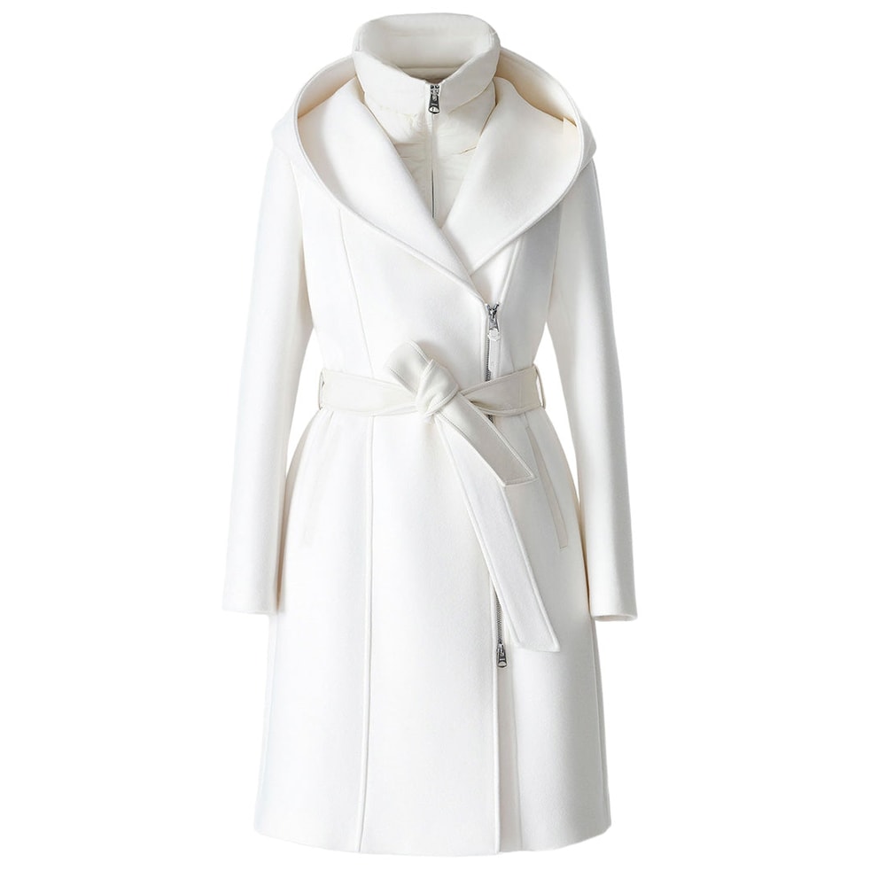 Mackage SHIA-SLB 2-in-1 double-face wool coat with removable bib Cream
