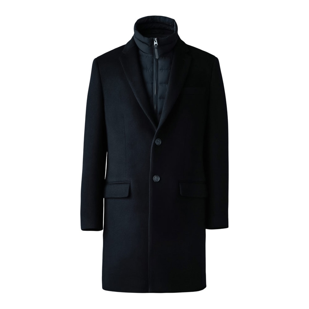 Mackage SKAI-SLB 3-in-1 wool coat with removable down liner Black