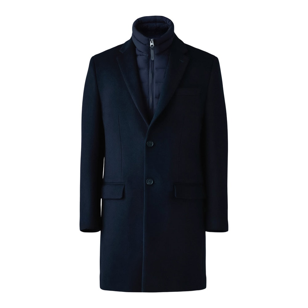 Mackage SKAI-SLB 3-in-1 wool coat with removable down liner Navy