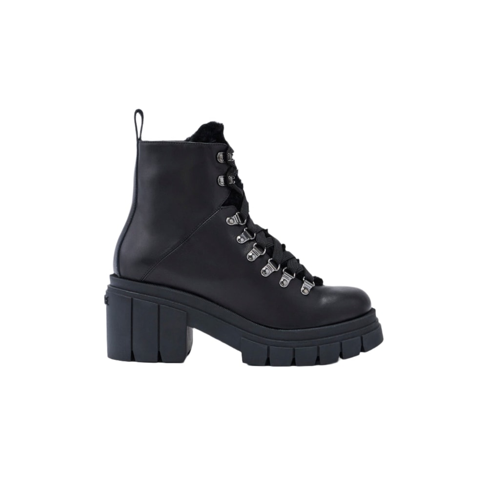 Mackage SUMMIT Shearling-lined lamb leather ankle boots for women Black