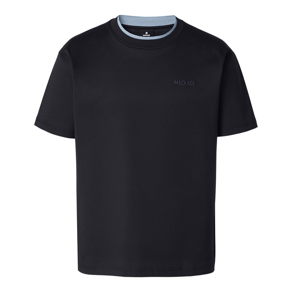 Mackage TEE-MNV Double Crewneck Collar T-Shirt Navy-Fog Blue