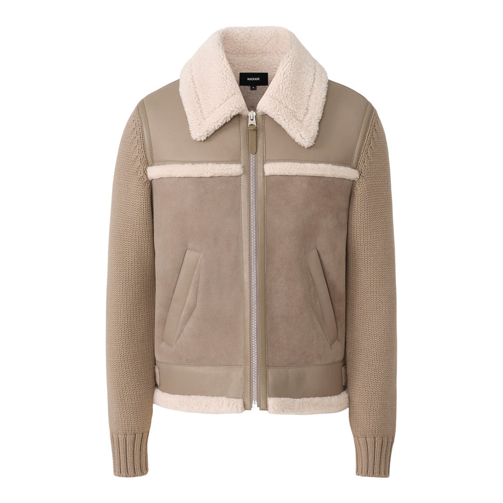 Mackage TORRIAN mixed media jacket Truffle-Taupe
