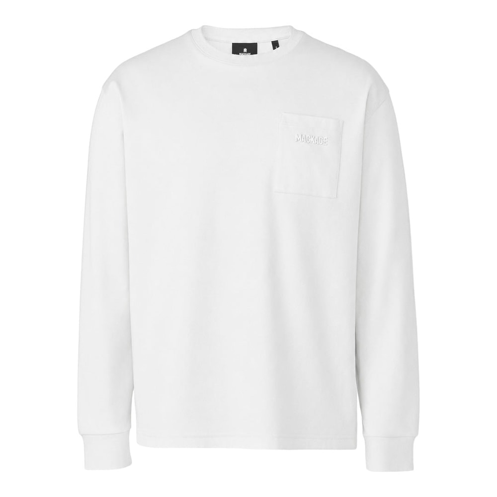 Mackage TREY Long sleeve crew neck t-shirt White