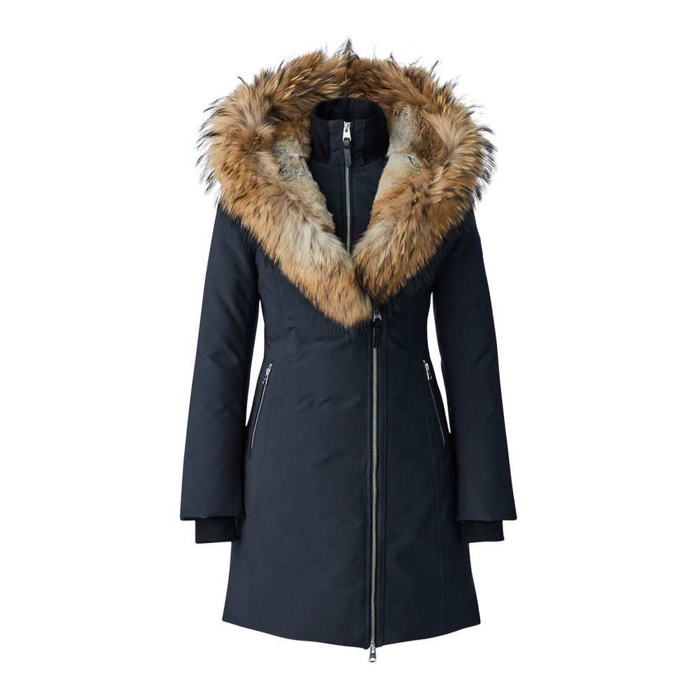 Mackage TRISH-F Powder Touch down coat with natural fur Signature Mackage Collar Black