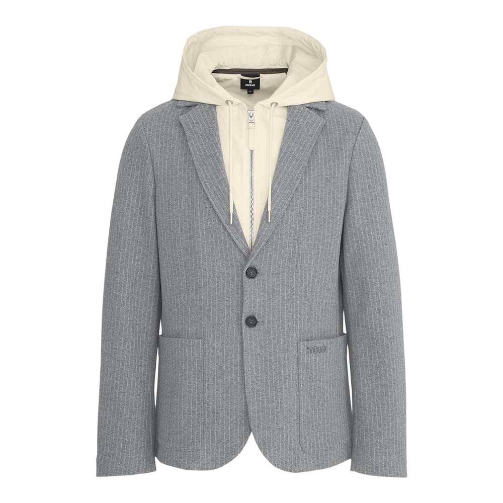 Mackage WELLS-K 2-in-1 Brushed Knit Blazer With Removable Bib Light Grey Mix-Cream
