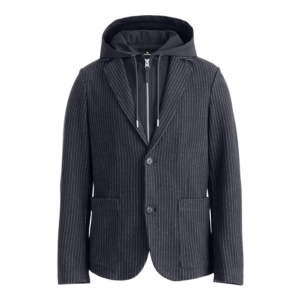 Mackage WELLS-K 2-in-1 Brushed Knit Blazer With Removable Bib Navy-Cream