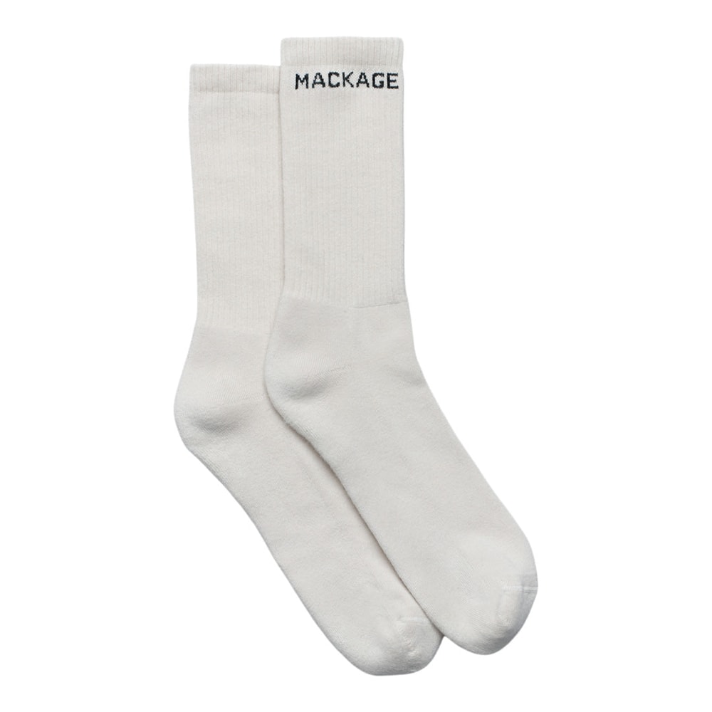 Mackage WOODS Stretch Cotton Logo Socks Cream