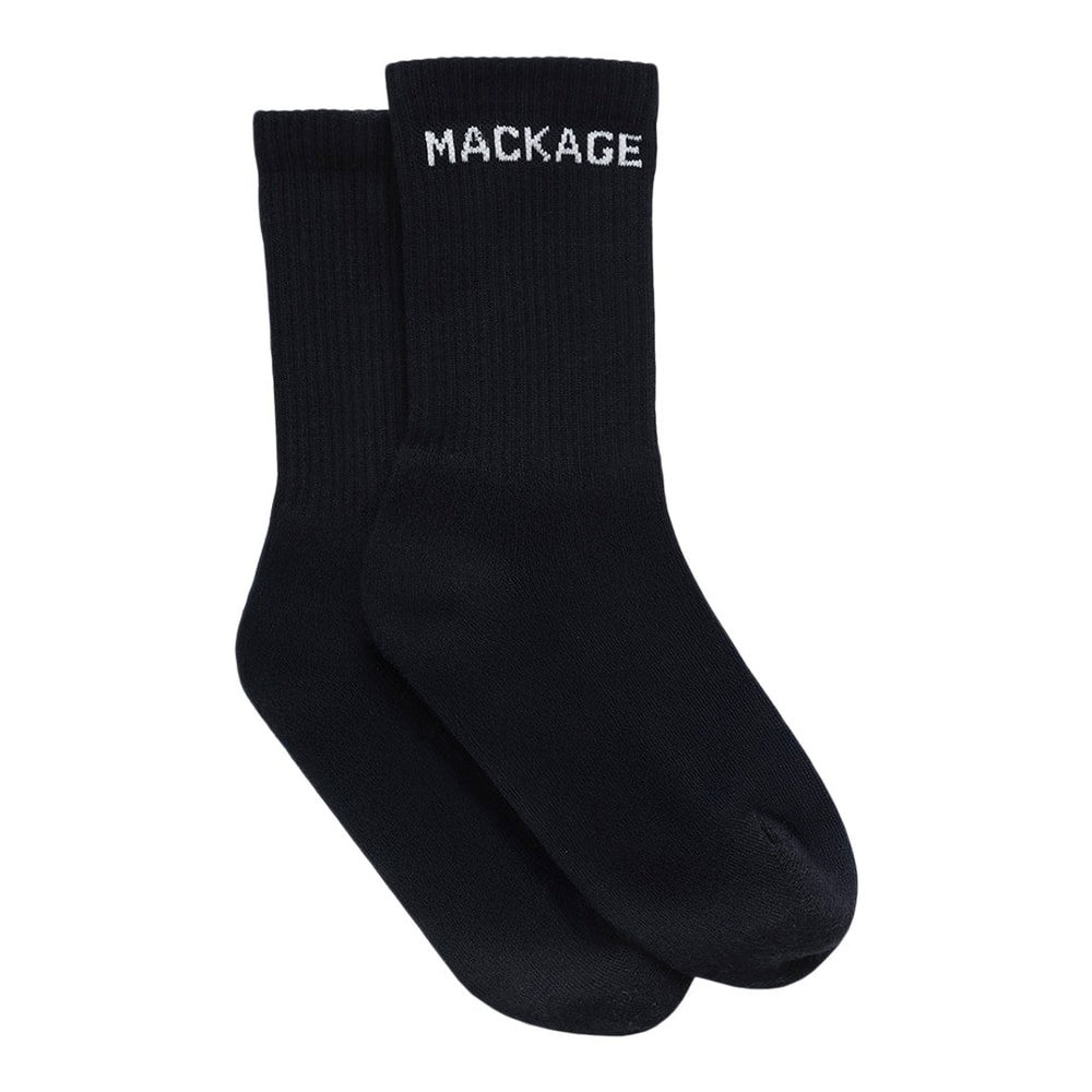 Mackage WOODS Stretch Cotton Logo Socks Navy-White