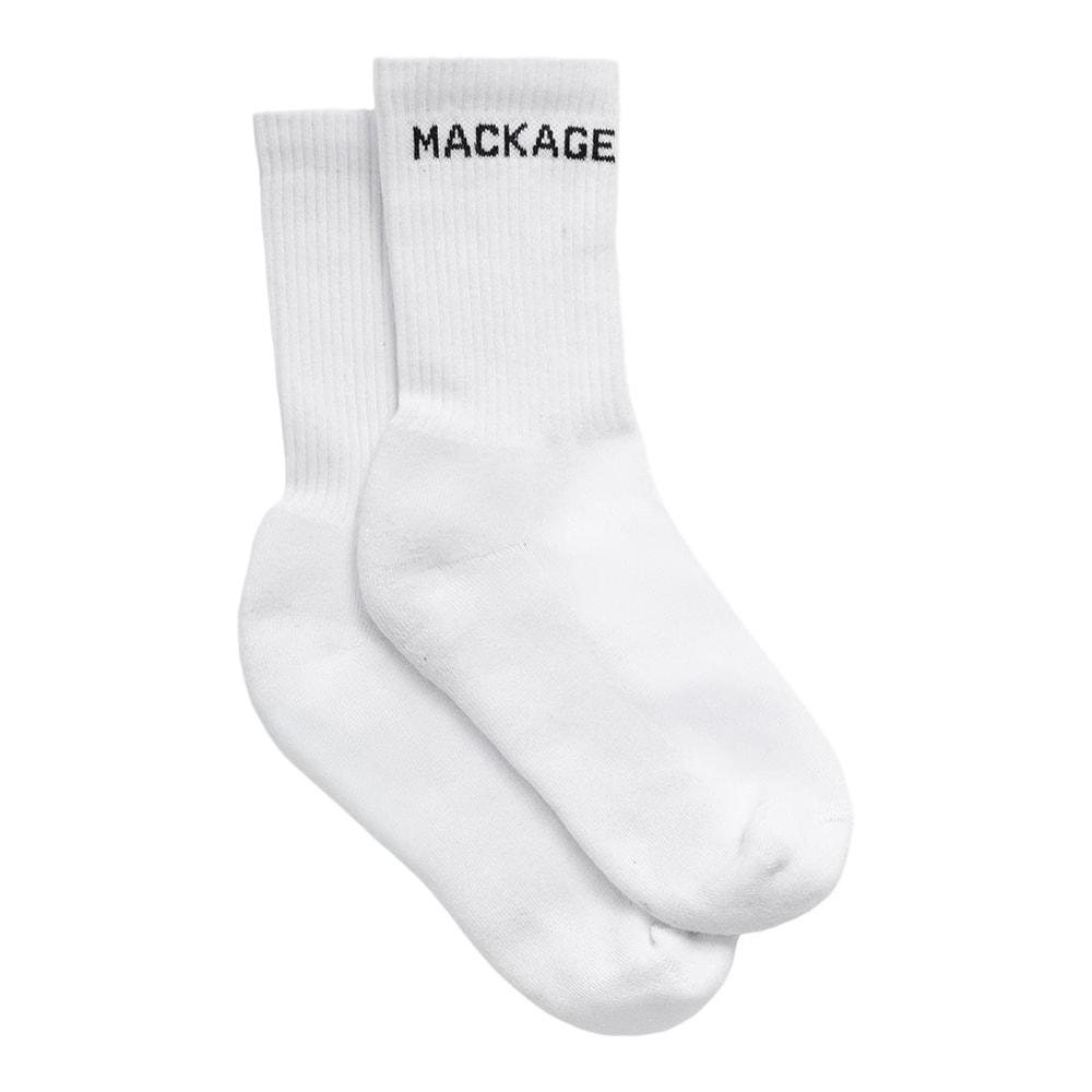 Mackage WOODS Stretch Cotton Logo Socks White-Navy