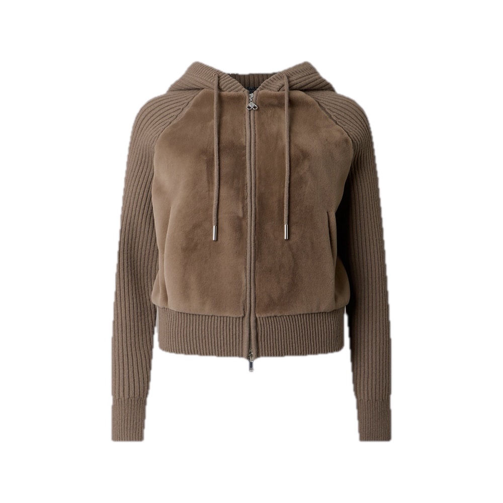 Moose Knuckles Junction Hooded Hybrid Sweater Ashen