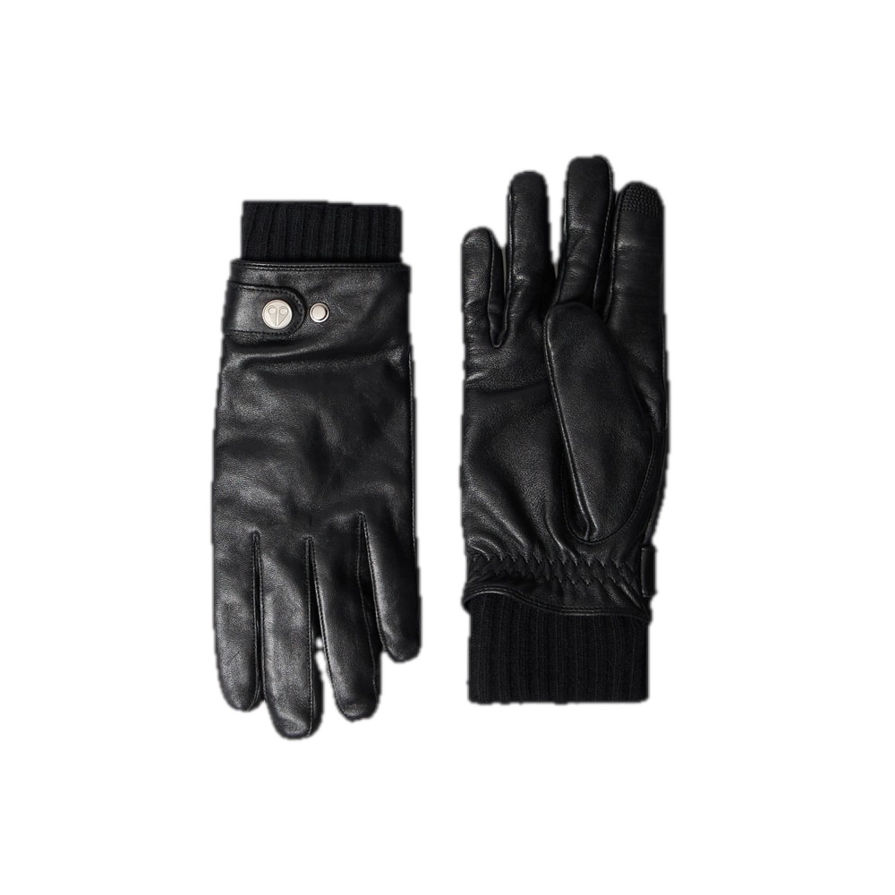 Moose Knuckles Leather Gloves Black