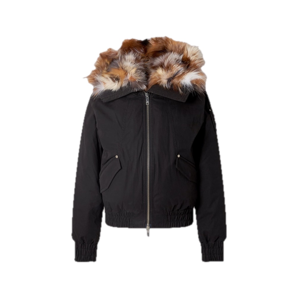 Moose Knuckles Pioneer Down & Fur Bomber Black