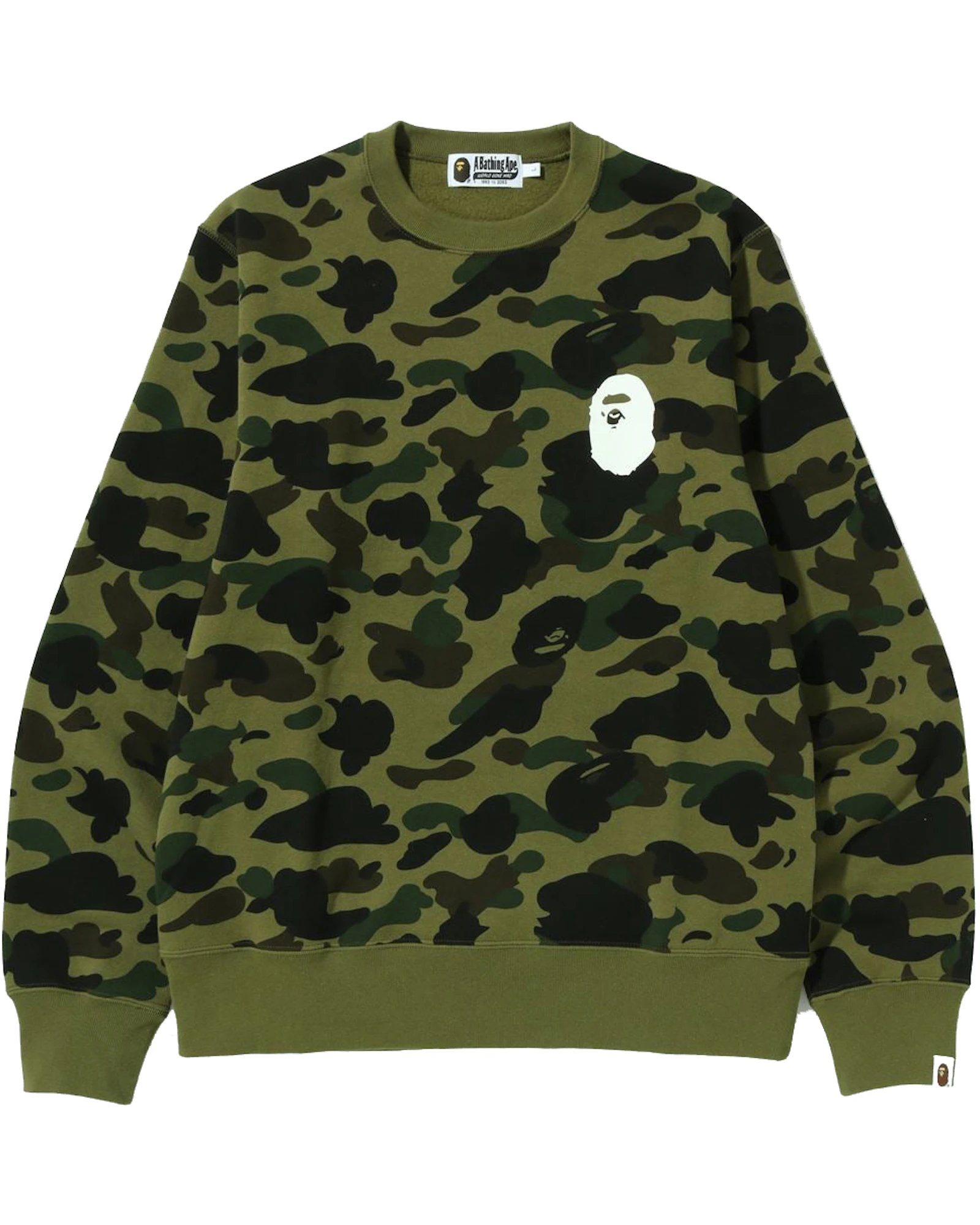 BAPE 1st Camo Ape Head Crewneck Green