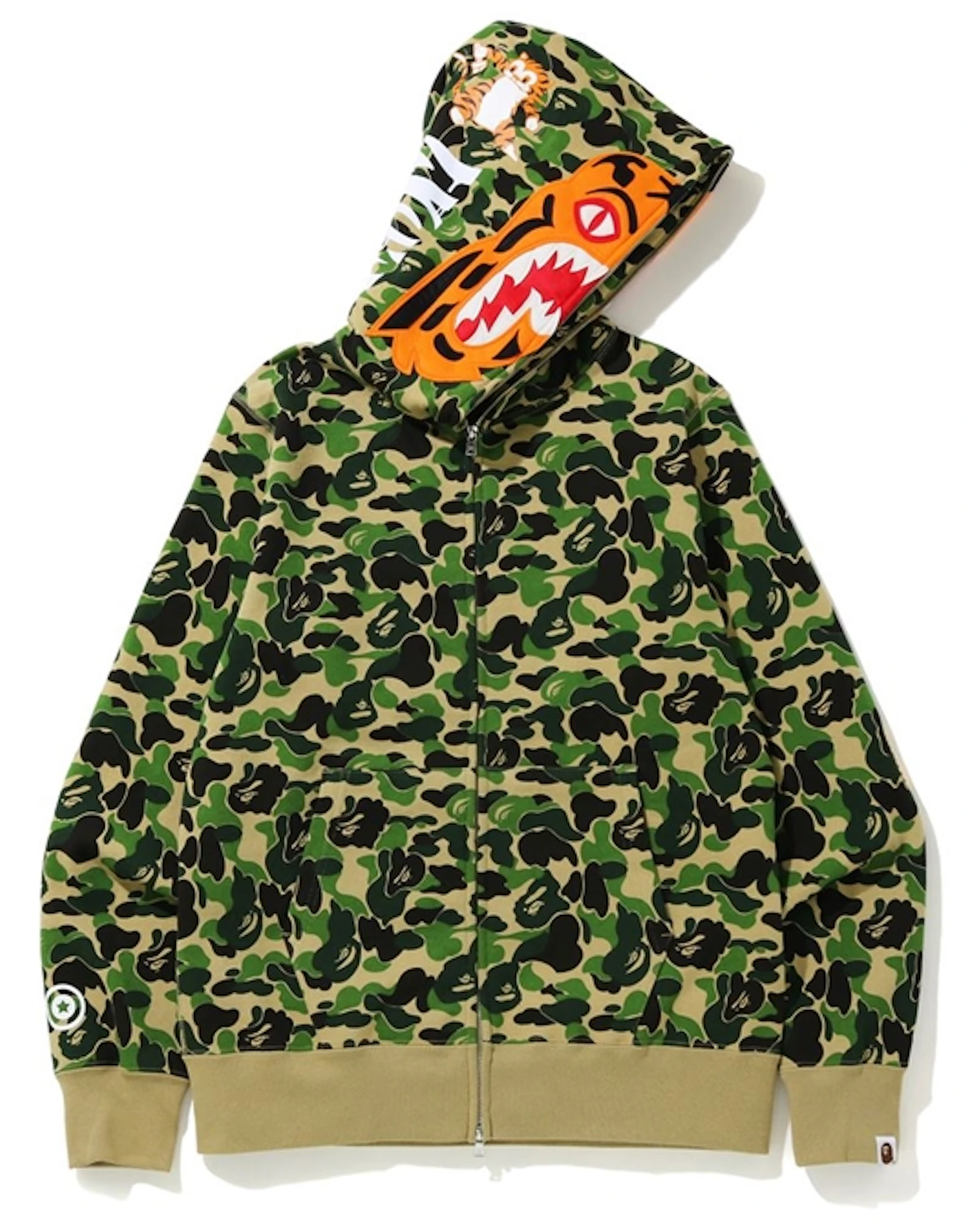 BAPE ABC Camo Tiger Full Zip Hoodie Green