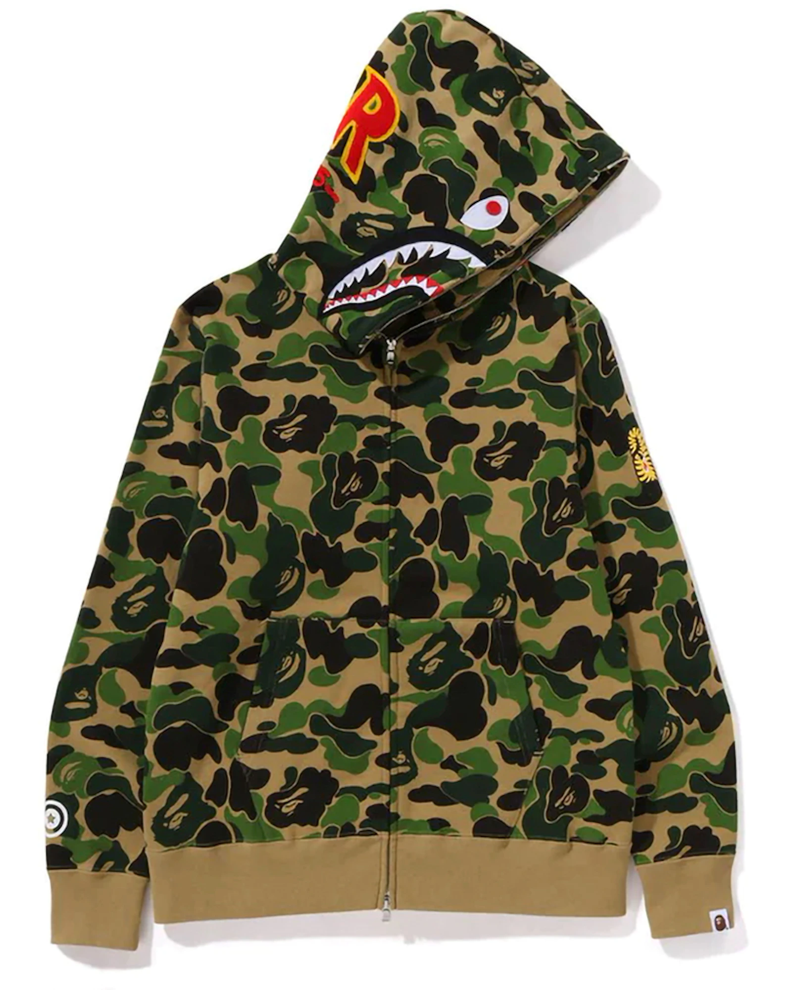 BAPE ABC Camo Shark PONR Full Zip Hoodie Green